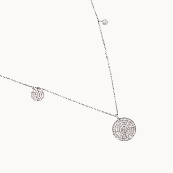 Micro-Pave Disc Necklace