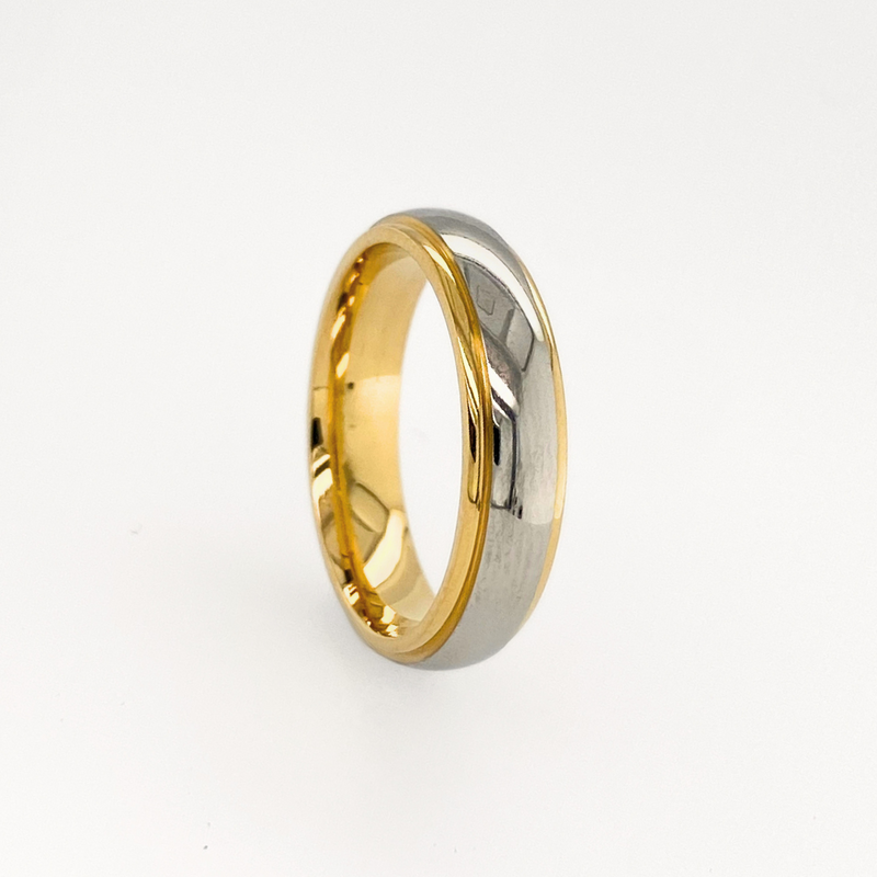 Mens two tone hot sale wedding ring