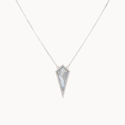 Mother of Pearl Micro-pave Kite Necklace