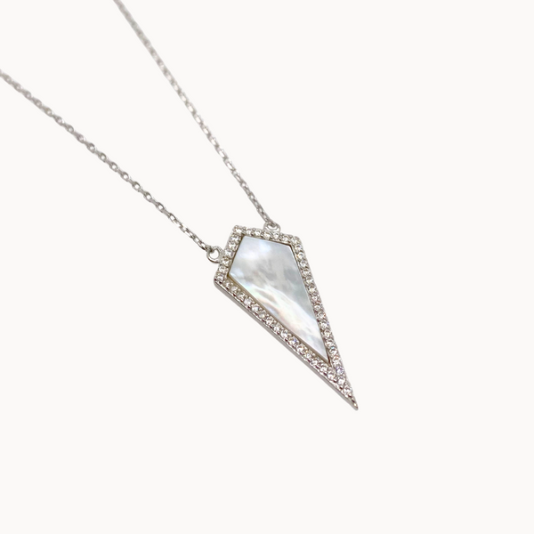 Mother of Pearl Micro-pave Kite Necklace