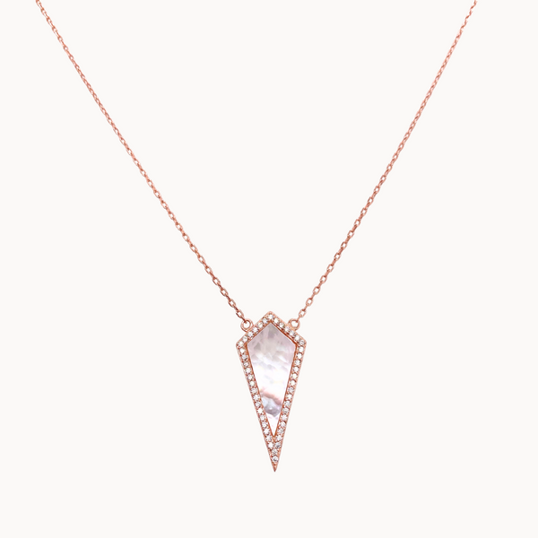 Mother of Pearl Micro-pave Kite Necklace