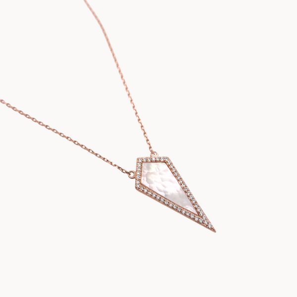 Mother of Pearl Micro-pave Kite Necklace