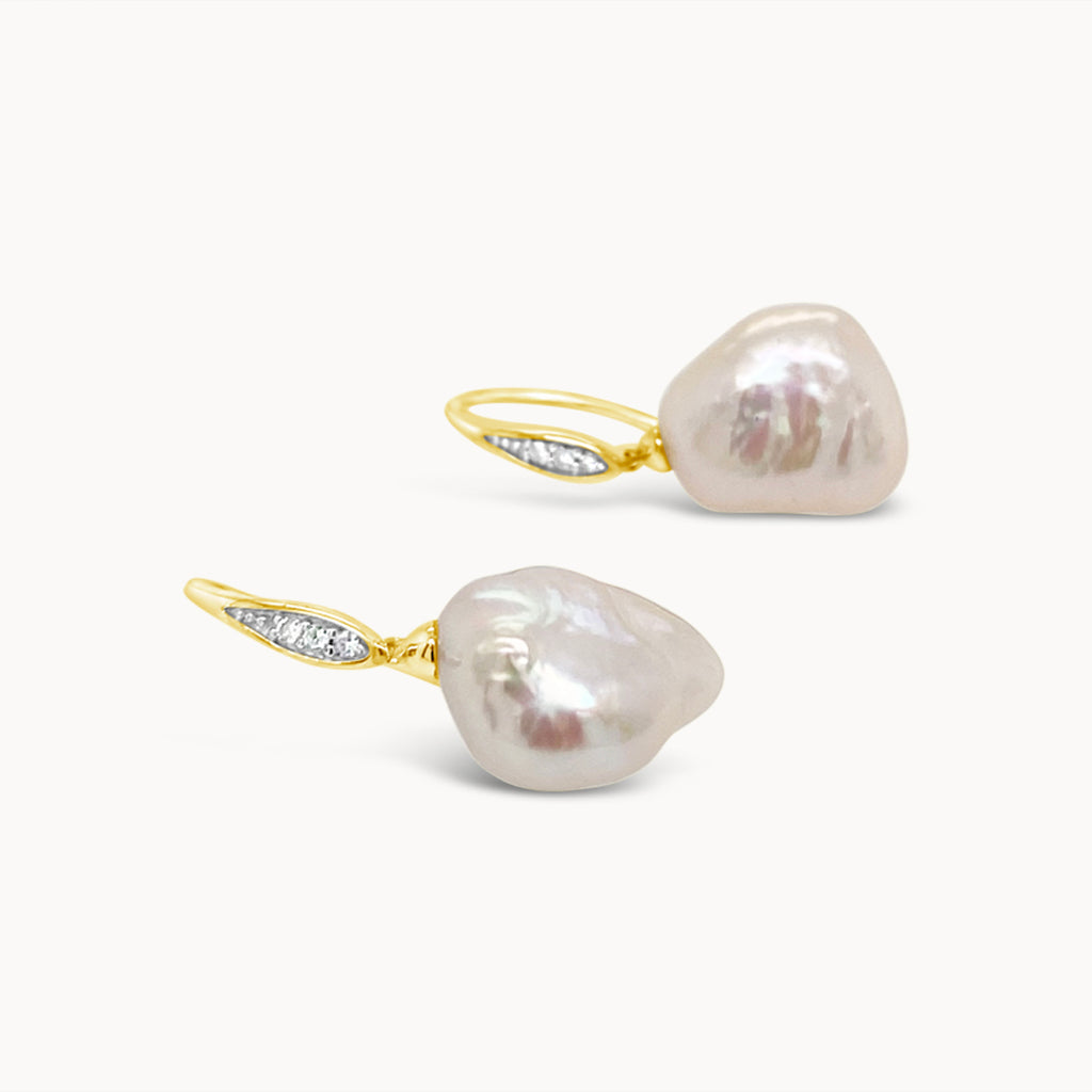 Pearl and Diamond Drop Earrings – Avita Jewellery