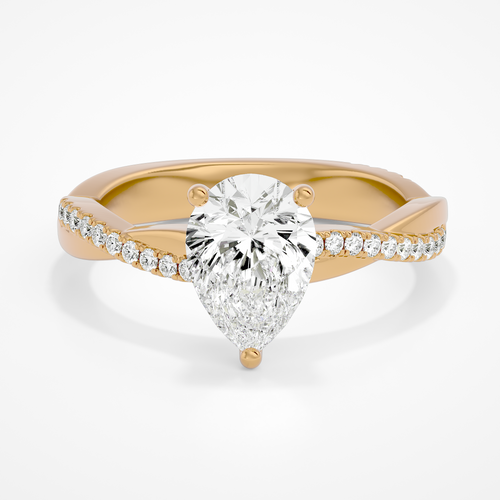 Daisy Pear Yellow Gold