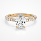 Roxanne Hidden Halo Oval Yellow Gold