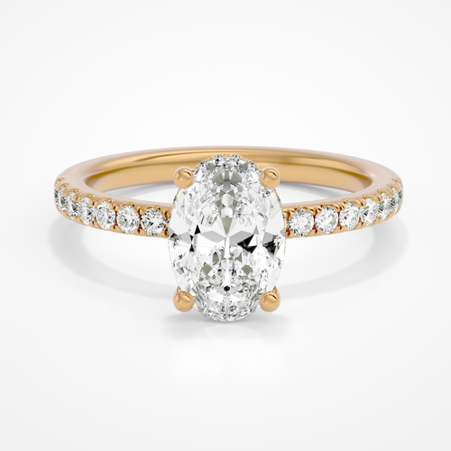 Roxanne Hidden Halo Oval Yellow Gold