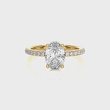 Roxanne Hidden Halo Oval Yellow Gold