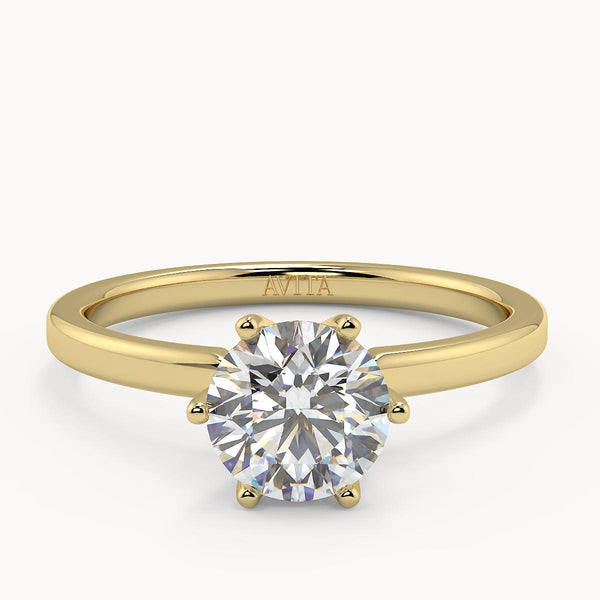 Six prong round engagement on sale ring